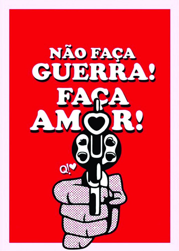 Placa Decorativa Frase: Não Faça Guerra! Faça Amor! - Kiaga