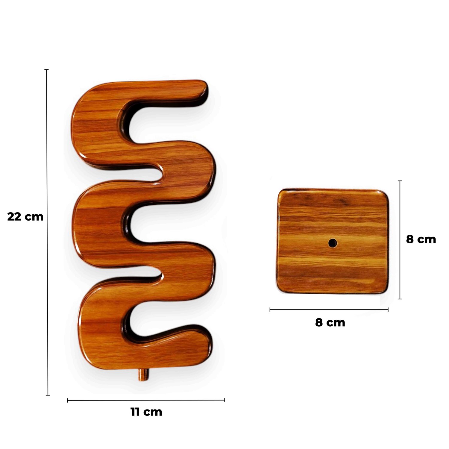 Escultura Decorativa De Estante Forma Orgânica Ondulada Em Madeira Pinus Com Suporte