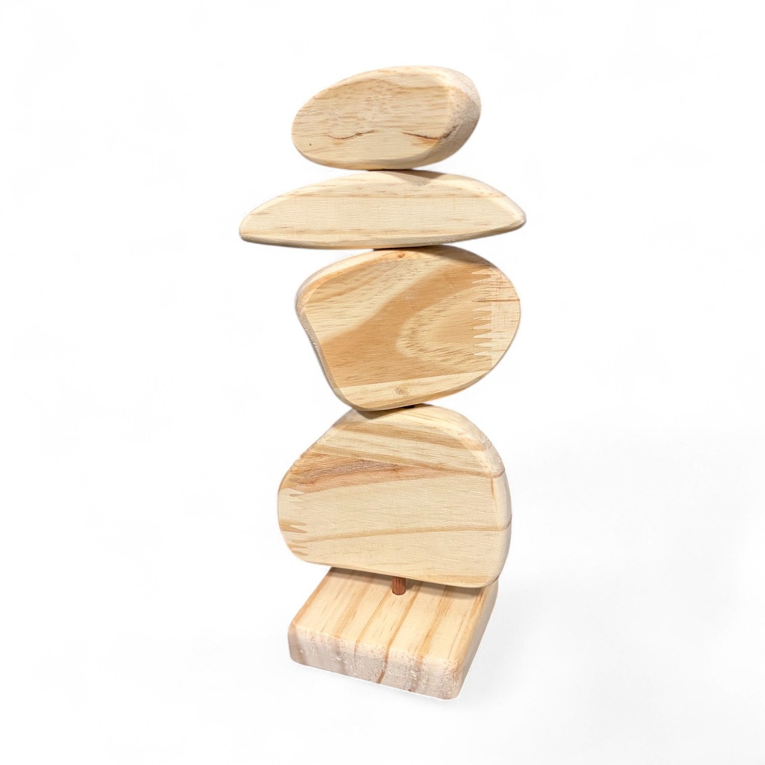 Escultura Decorativa De Estante Formas Orgânicas Abstratas Em Madeira Pinus Com Suporte