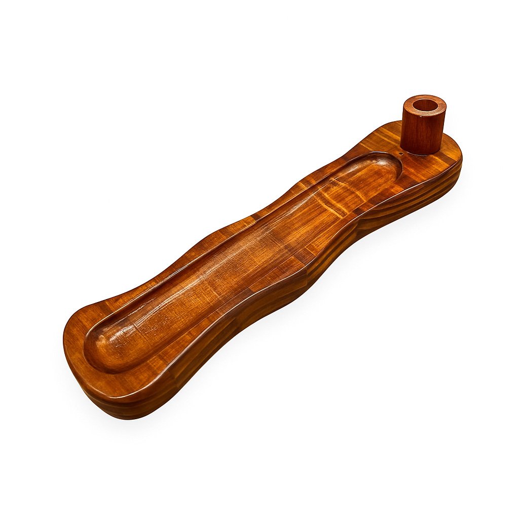 Incensário de Madeira Pinus com Suporte para Guardar Incenso Estilo Moderno Minimalista - Decoração Zen, Aromaterapia, Boho