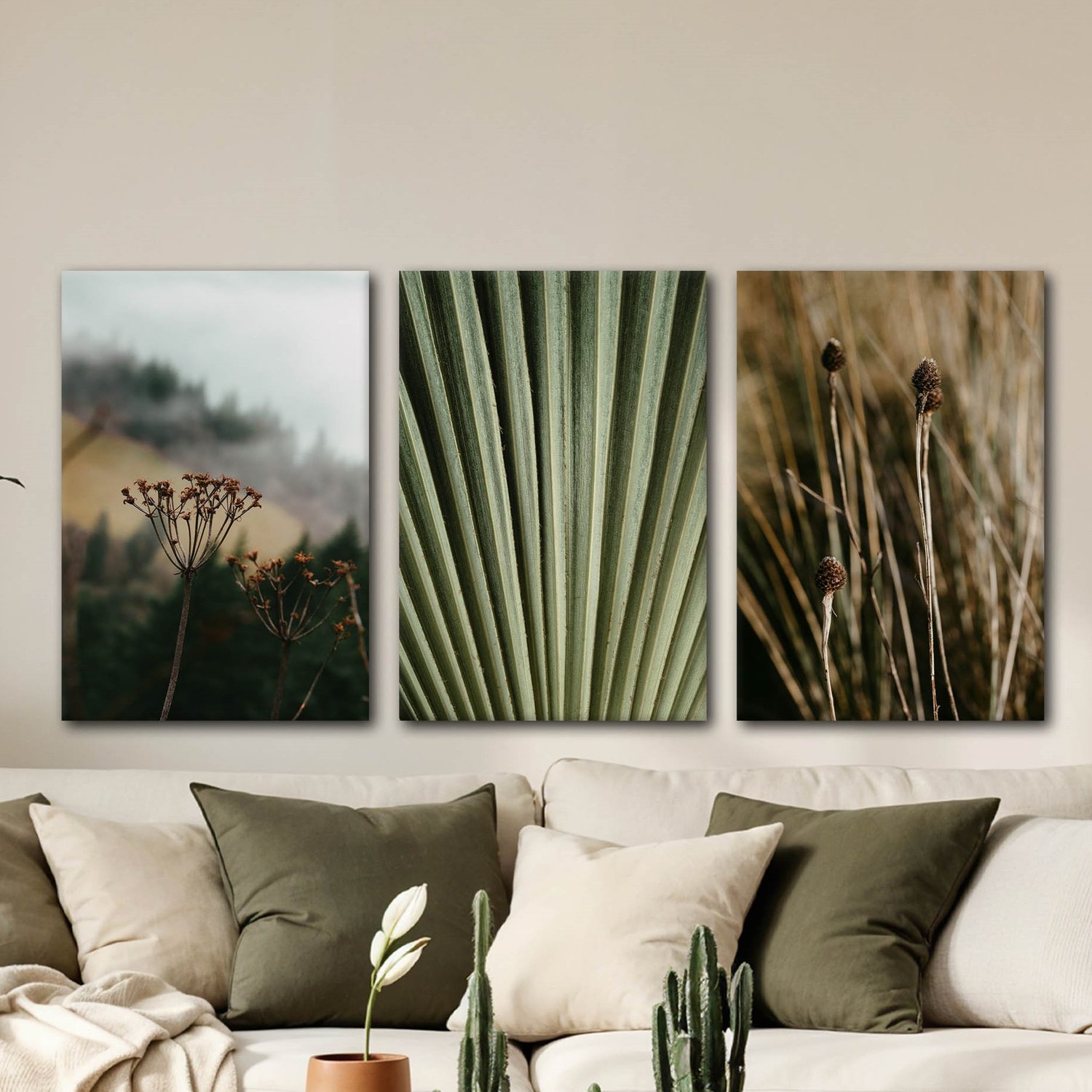 Kit 3 Placas Decorativas natureza Minimalista