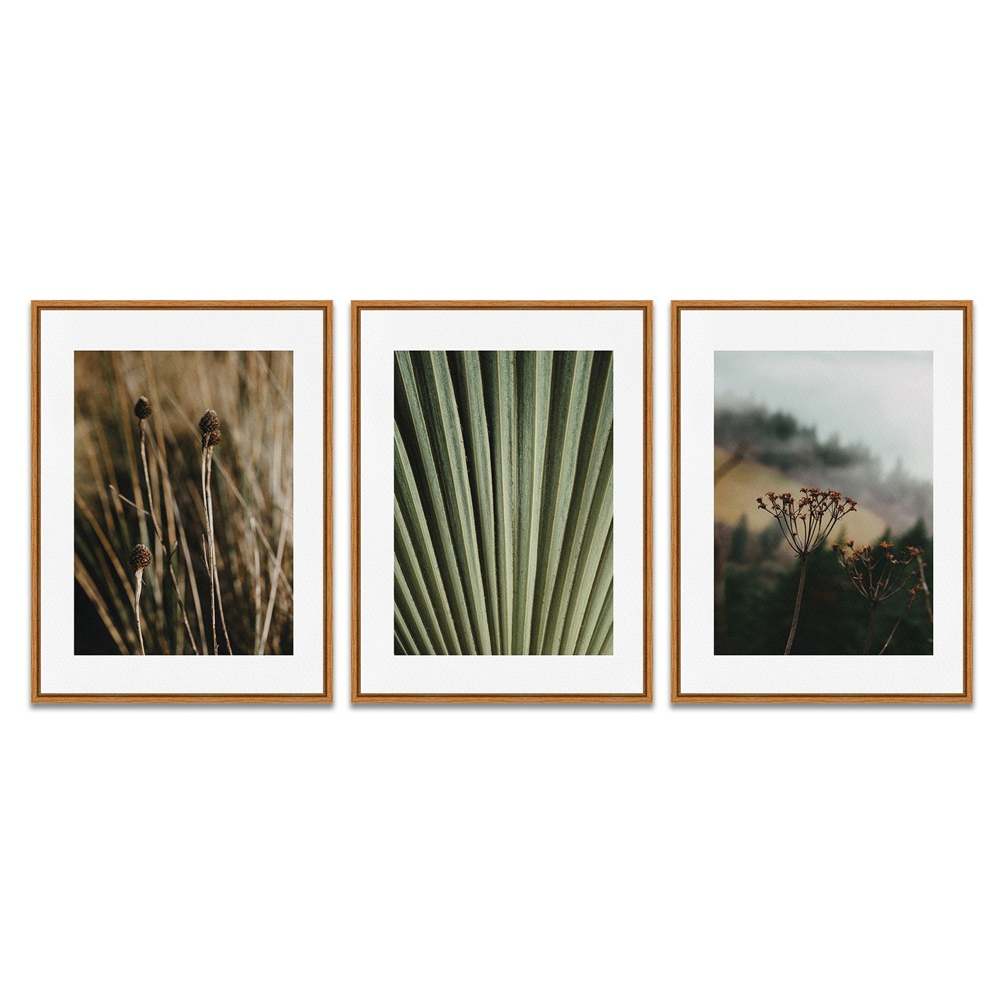 Kit 3 Quadros em Telas Canvas Natureza Minimalista
