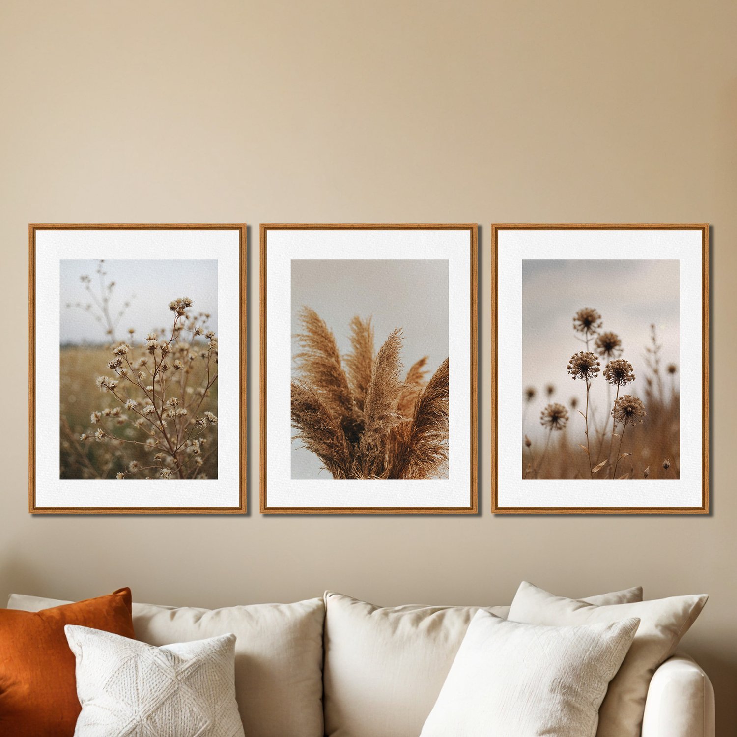 Kit 3 Quadros em Telas Canvas Natureza Minimalista