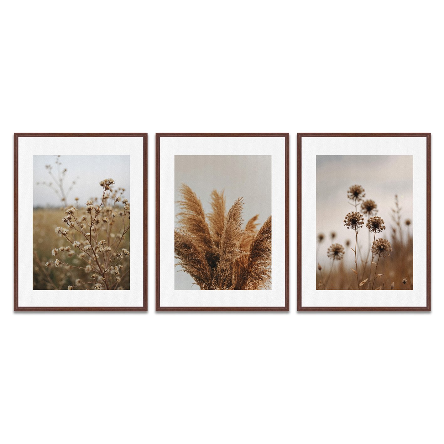 Kit 3 Quadros em Telas Canvas Natureza Minimalista