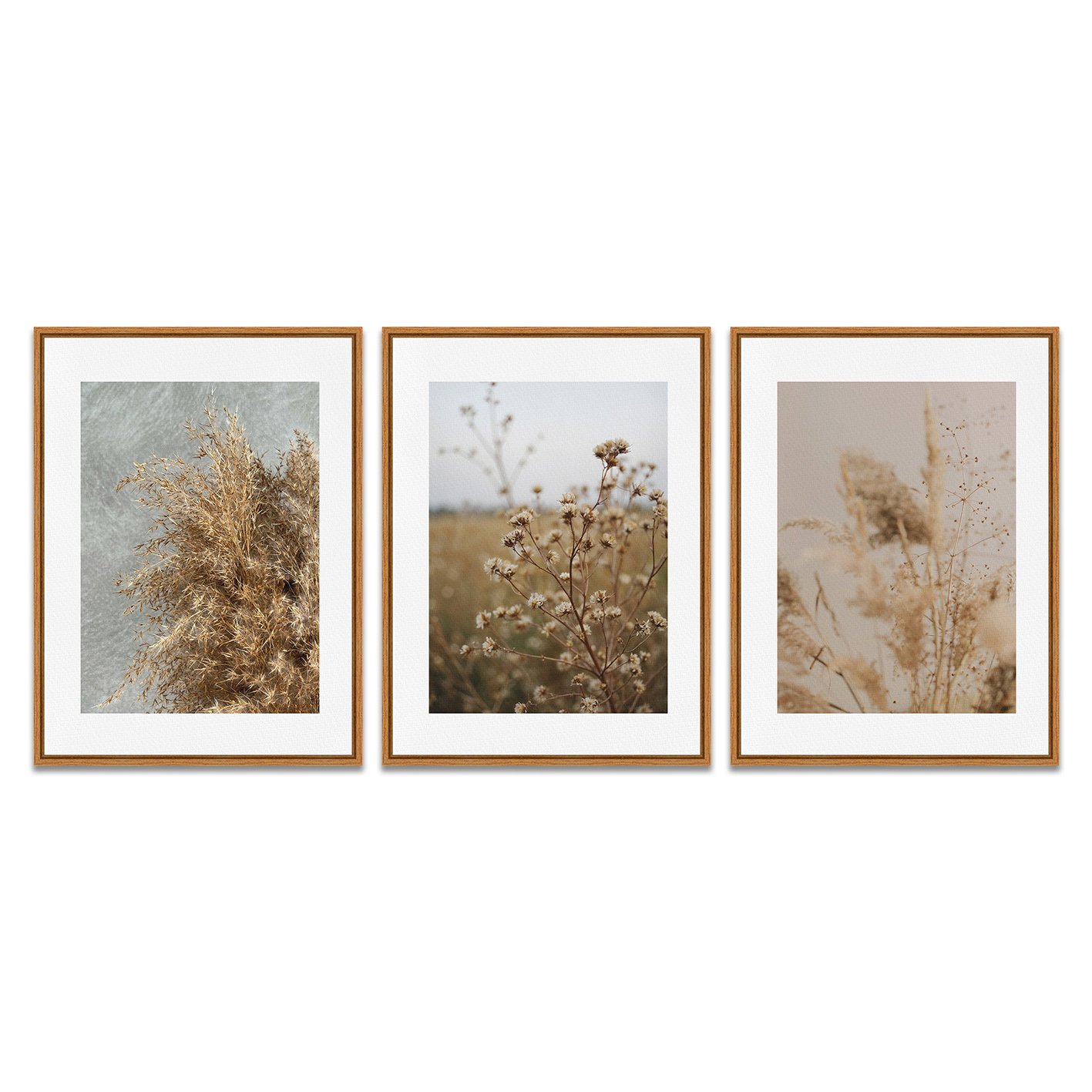 Kit 3 Quadros em Telas Canvas Natureza Minimalista