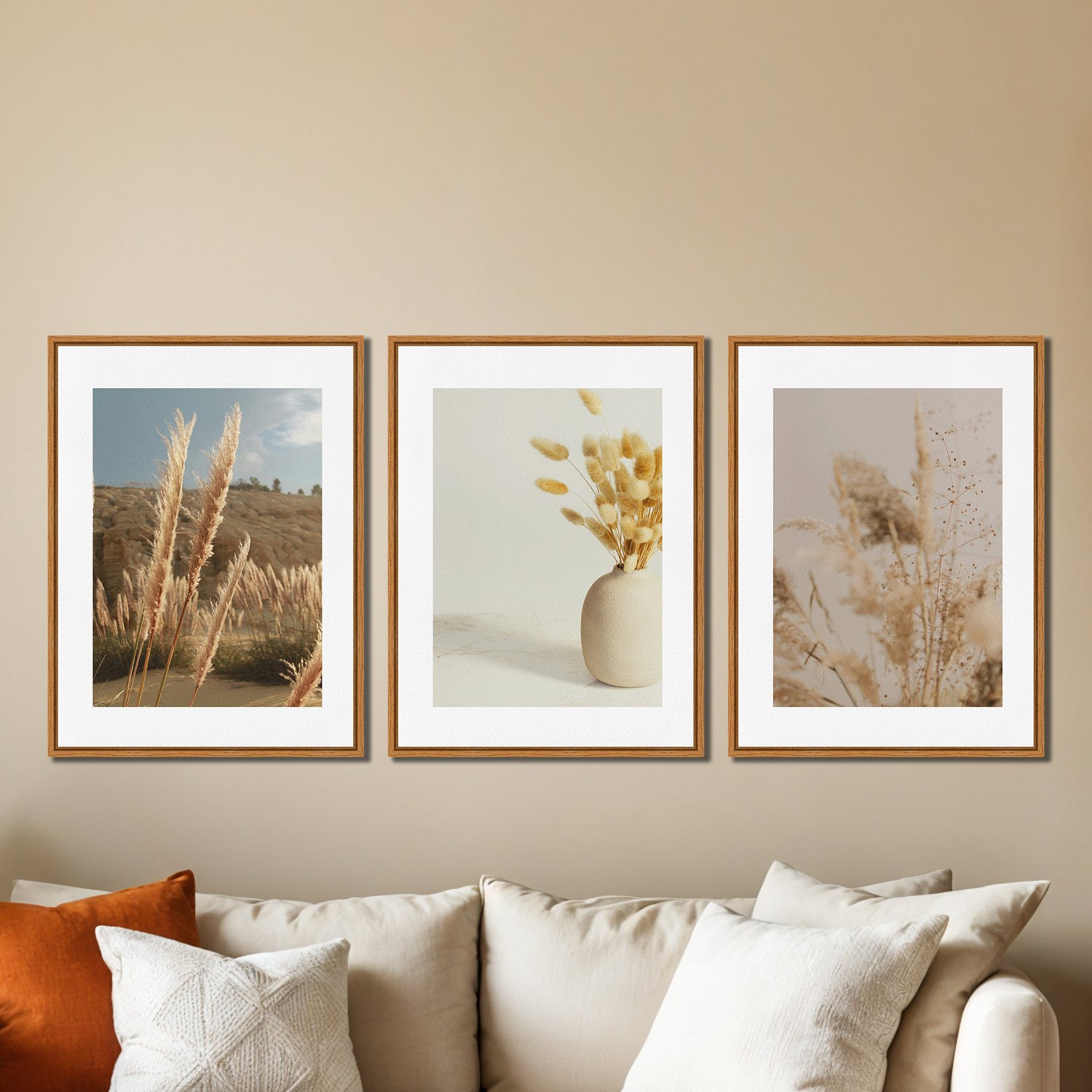 Kit 3 Quadros em Telas Canvas Natureza Minimalista