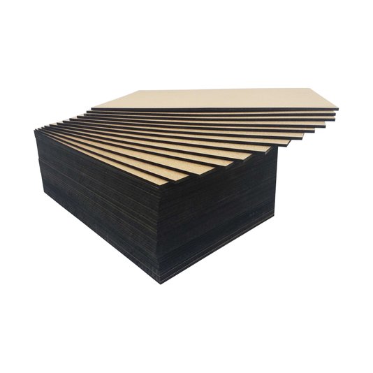 Chapa MDF Cru 3mm Lateral Preta Para Placas kit 10un 30x40