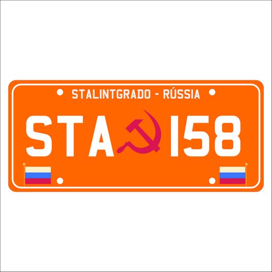 Placa Decorativa Vintage de Carro em Mdf - Stalintgrado Rússia