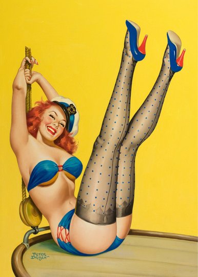 Placa Decorativa Vintage Pin-Up