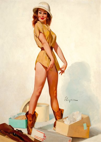 Placa Decorativa Vintage Pin-Up