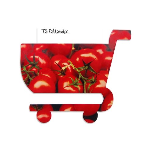 Porta Recados Magnético Carrinho de Compras Tomate - Super Imã - Geguton