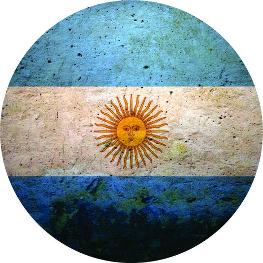 Placa Decorativa Redonda Bandeira da Argentina