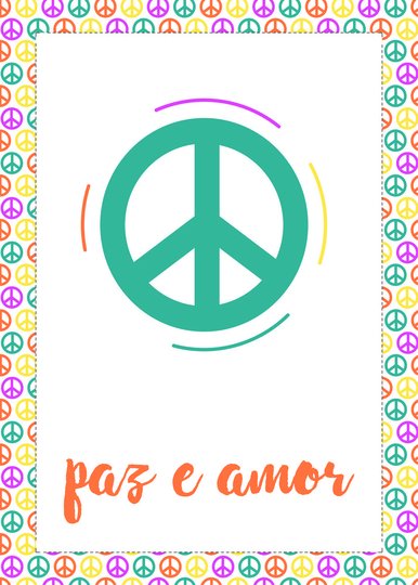 Placa Decorativa Frase: "Paz e Amor"