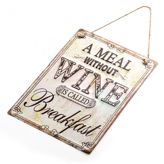 Placa Wine - Decoração Casa Retrô - LUDI
