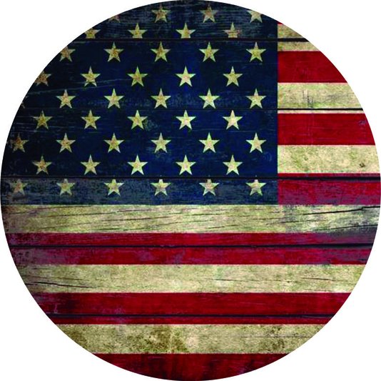 Placa Decorativa Redonda Bandeira dos Estados Unidos
