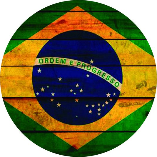 Placa Decorativa Redonda Bandeira do Brasil