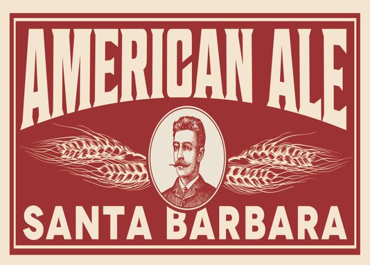 Placa Decorativa American Ale Santa Barbara