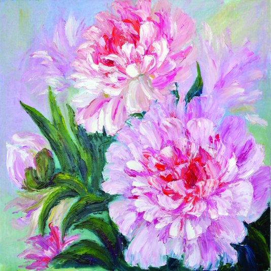 Placa Decorativa Pintura Flores Rosas