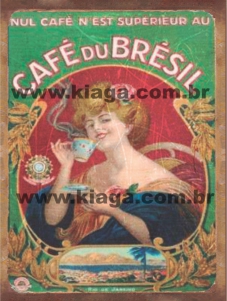 Placa Decorativa Publicidade Antiga Café du Brésil