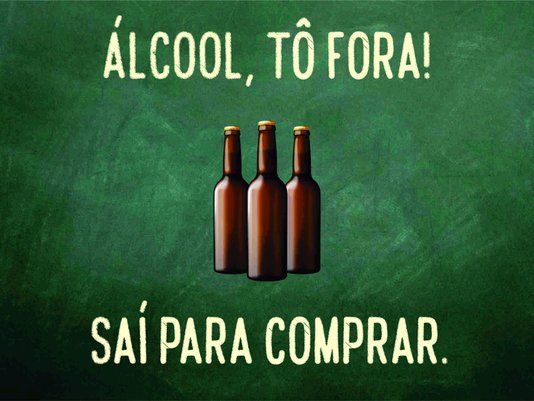 Placa Decorativa Frases de Boteco - Álcool, Tô Fora! Saí Para Comprar