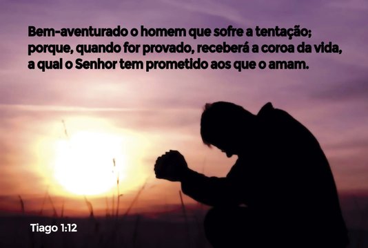 Placa Decorativa Versículo Bíblico Tiago 1:12