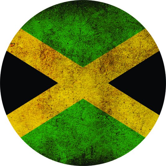 Placa Decorativa Redonda Bandeira da Jamaica