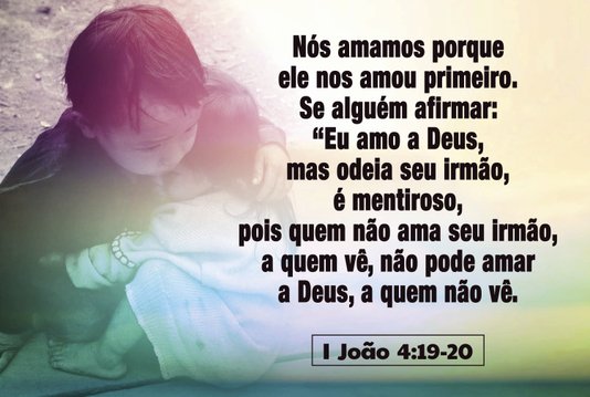 Placa Decorativa Versículo Bíblico 1 João 4:19-20