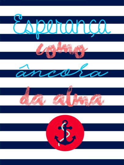 Placa Decorativa Frase Esperança como Âncora da Alma