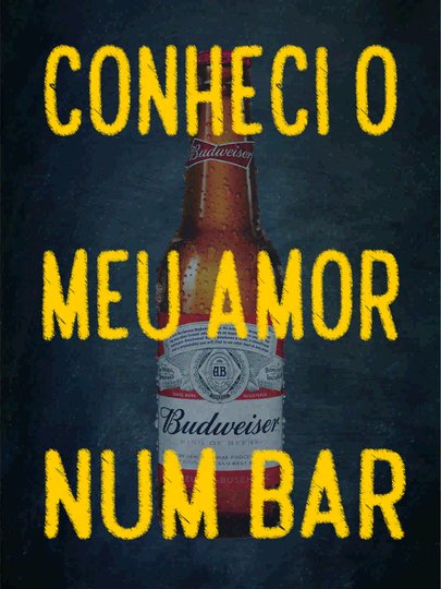 Placa Decorativa Frases de Boteco - Conheci o Meu Amor num Bar