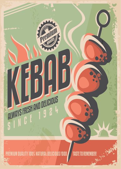 Placa Decorativa Vintage Kebab