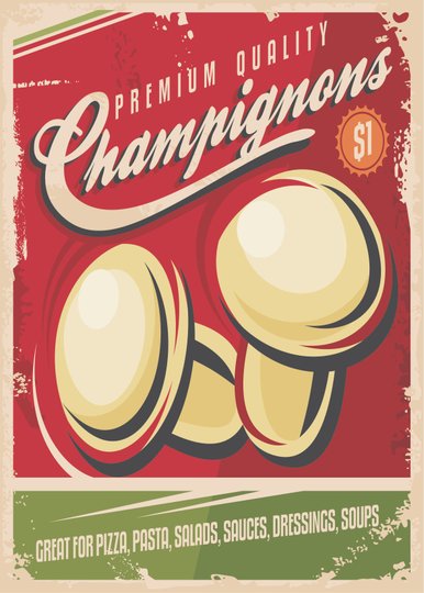 Placa Decorativa Vintage Premium Quality Champignons