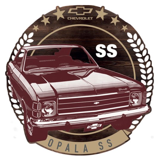 Placa Decorativa em Madeira Opala Chevrolet - URBAN