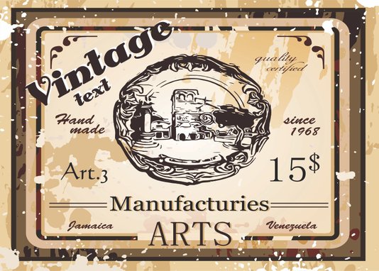 Placa Decorativa Vintage Text Manufacturies Arts