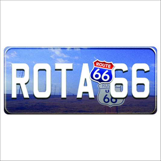 Placa Decorativa Vintage de Carro em Mdf - Rota 66