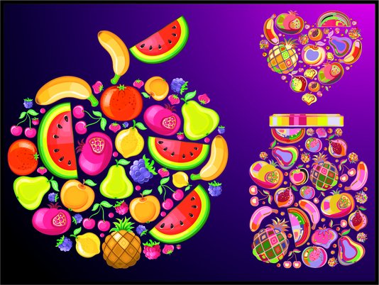 Placa Decorativa Frutas