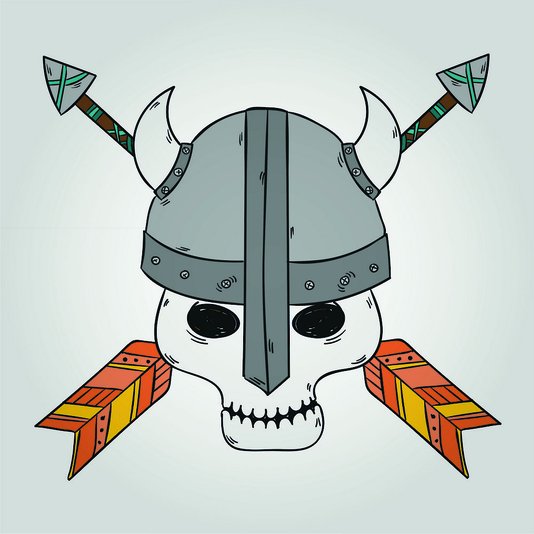 Placa Decorativa Crânio, Capacete e Flechas