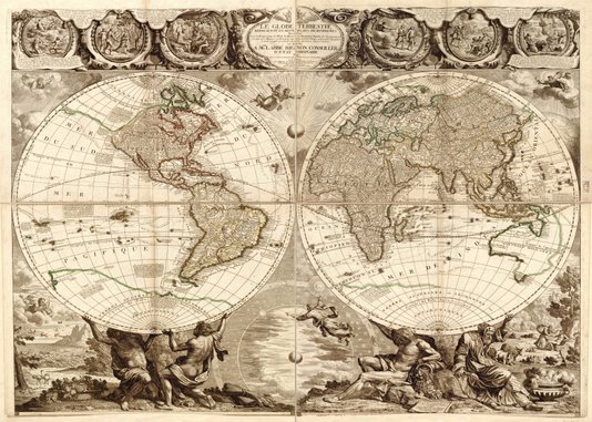 Placa Decorativa Vintage Mapa do Mundo