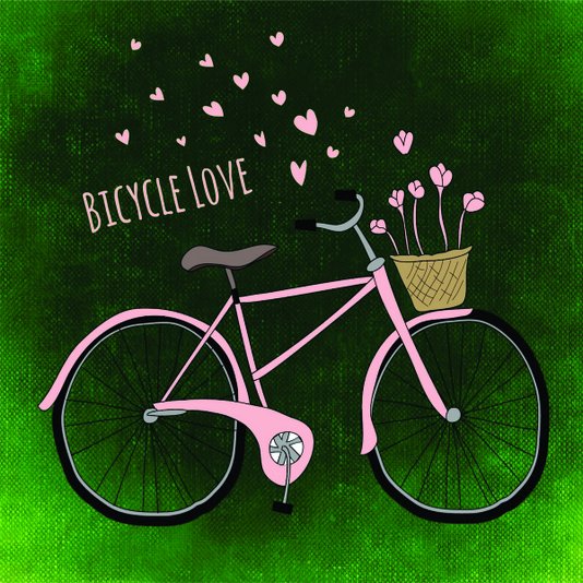 Placa Decorativa Bicycle Love