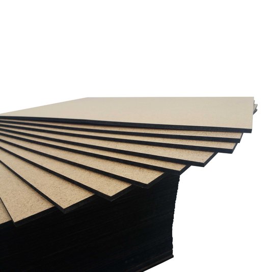 Chapa MDF Cru 3mm Lateral Preta Para Placas kit 50un 30x40