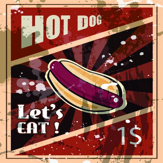 Placa Decorativa Hot Dog Let's It