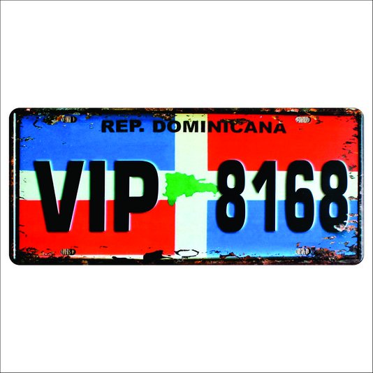 Placa Decorativa Vintage de Carro em Mdf - Rep. Dominicana