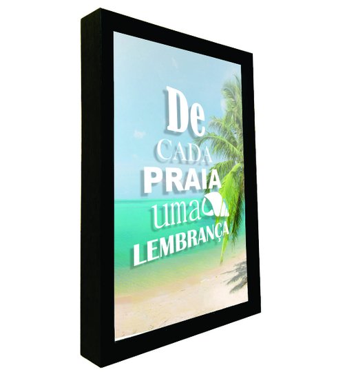 Quadro Porta Conchinhas e Conchas Recordações De Cada Praia Uma Lembrança