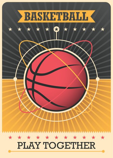 Placa Decorativa Basketball Play Together