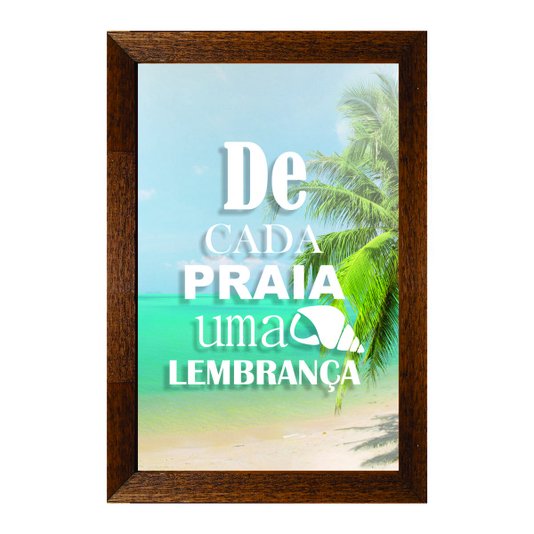 Quadro Porta Conchinhas e Conchas Recordações De Cada Praia Uma Lembrança