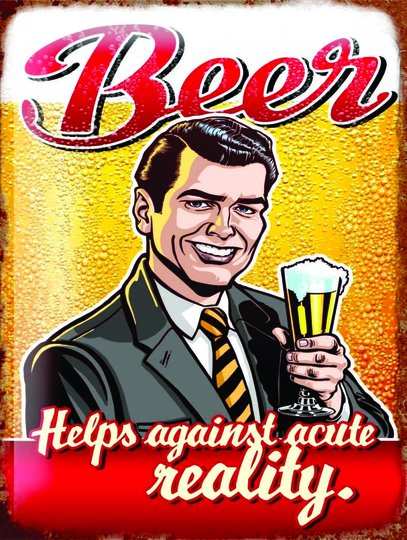 Placa Decorativa Beer Helps Against Acute Reality