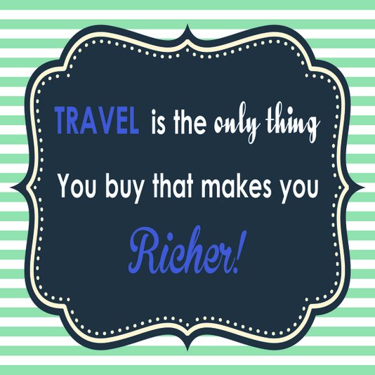 Placa Decorativa Frase "Travel is The Only Thing You Buy..."