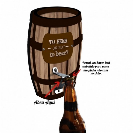 Abridor De Garrafa Parede Barril - GEGUTON