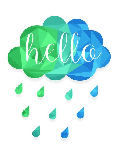 Placa Decorativa Frase: "Hello" Colorido