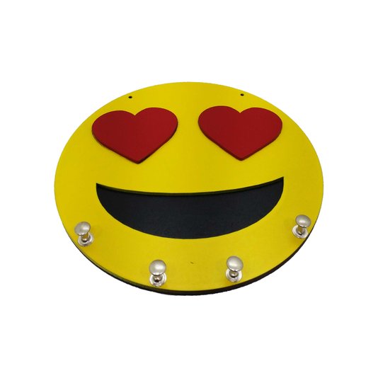 Porta Chaves Redondo Emoji Apaixonado