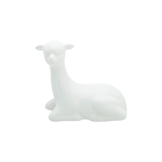 Alpaca Sentada Decorativa de Cerâmica Branca - URBAN